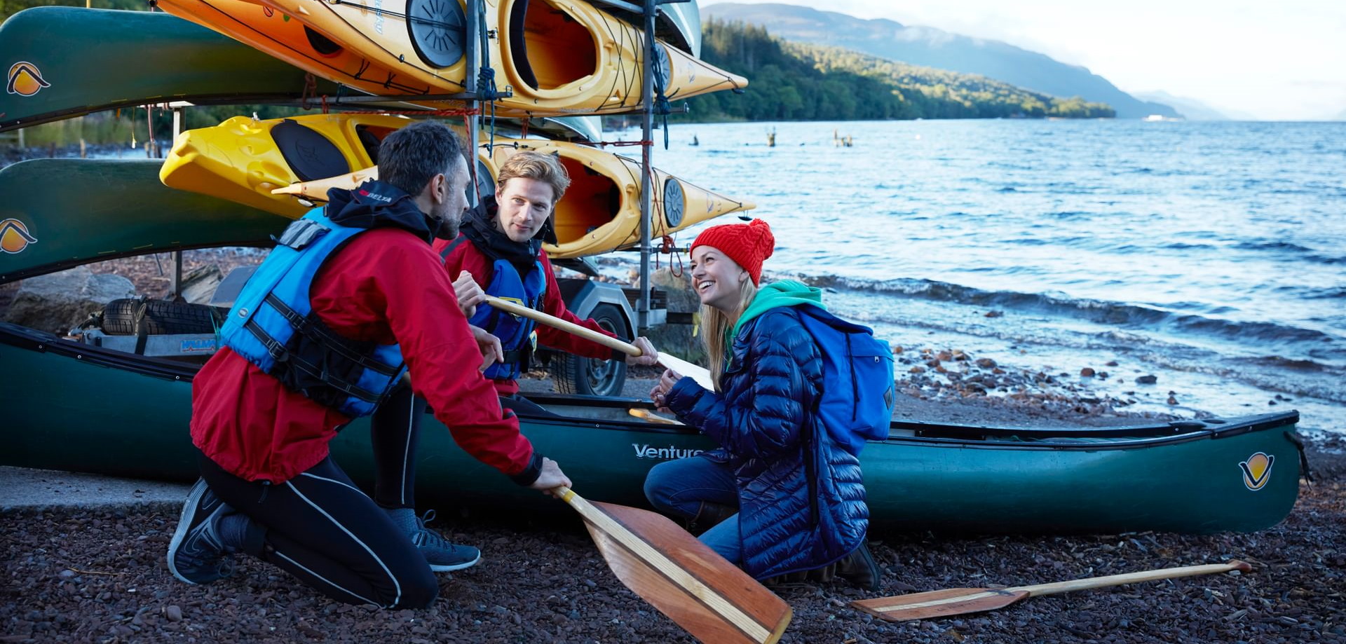 kayak and canoe on Loch Ness