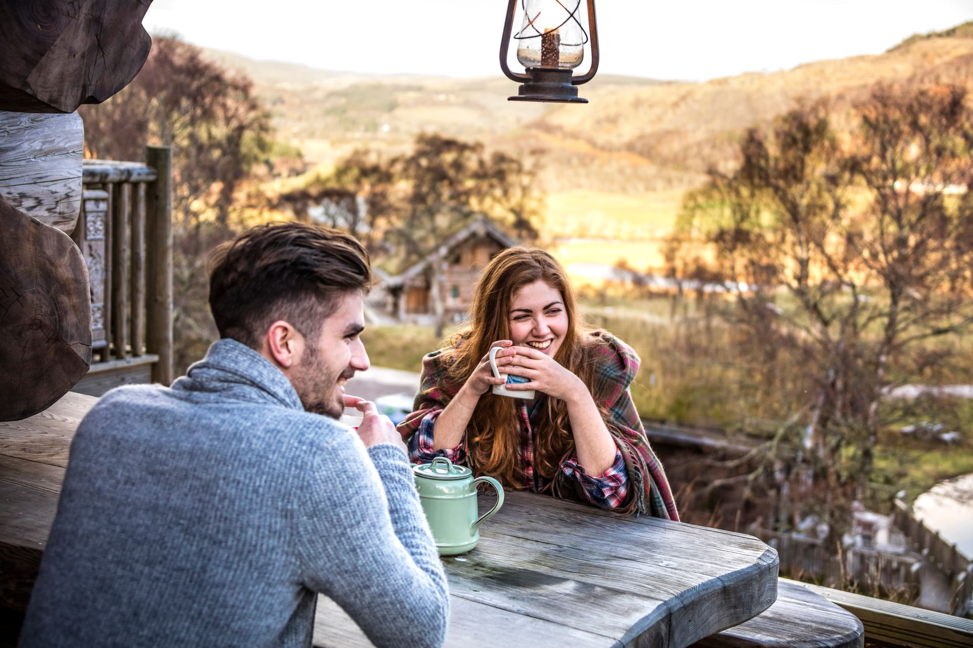 Couple having coffee